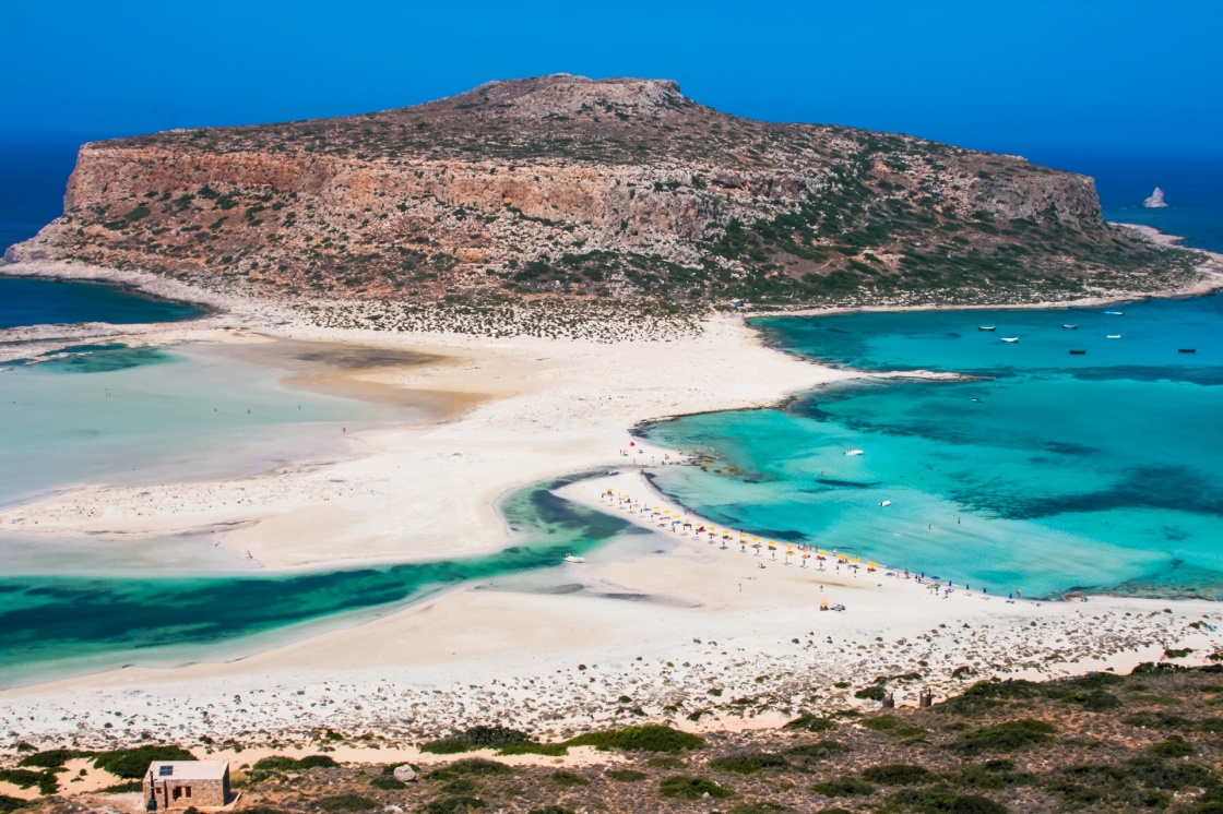 'Fantastic panorama of Balos Lagoon and Gramvousa island on Crete, Greece. Cap tigani in the center' - Χανιά
